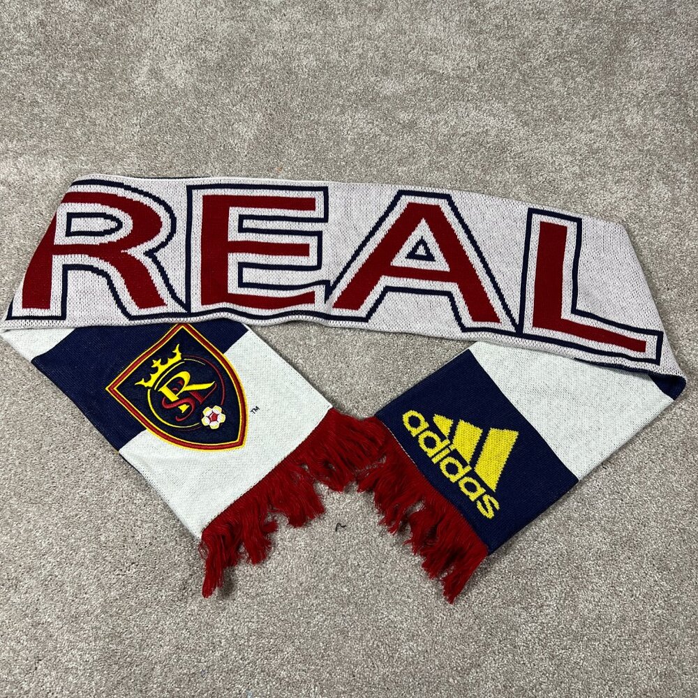 Adidas Unisex OSFA Blue White‎ Winter Fringe Real Salt Lake Soccer MLS Scarf NWT